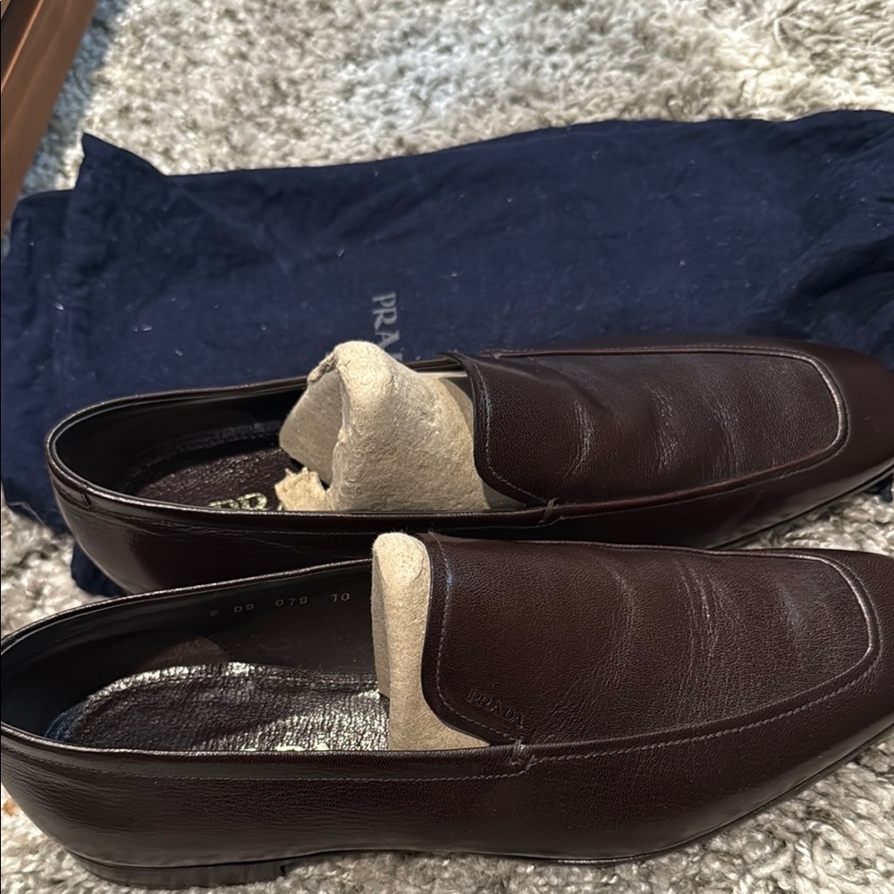 Prada Men's Brown Leather Loafers